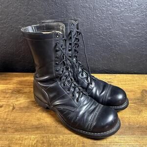 Vintage Corcoran Boots Mens Size 11 Black Leather Combat Paratrooper Boots